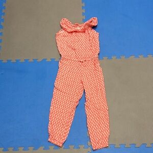 Orange/coral colored Patterned Jumpsuit size 6